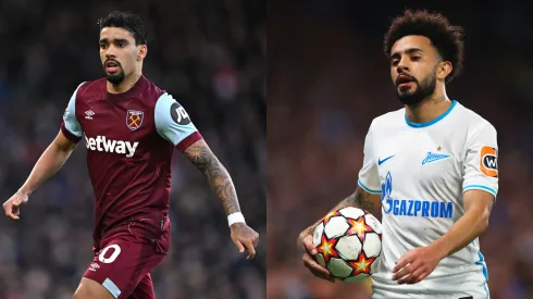 Lucas Paquetá  (Photo by Mike Hewitt/Getty Images) e Claudinho  (Photo by Clive Rose/Getty Images)
