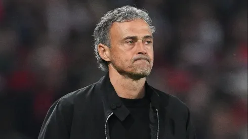 PARIS, FRANCE – MAY 07: Luis Enrique, Head Coach of Paris Saint-Germain, looks on as he reacts during the UEFA Champions League semi-final second leg match between Paris Saint-Germain and Borussia Dortmund at Parc des Princes on May 07, 2024 in Paris, France.  (Photo by Matthias Hangst/Getty Images)
