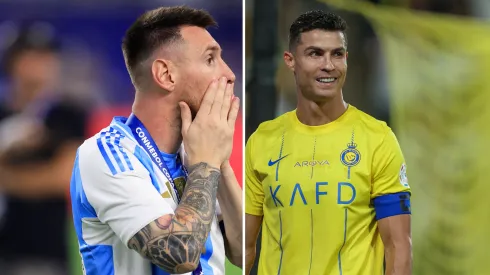 Cristiano Ronaldo quebra recorde histórico que nem Messi conseguiu. Fotos: Buda Mendes e Yasser Bakhsh/Getty Images 
