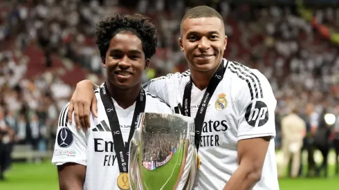 Mbappé e Endrick conquistaram a Supercopa da UEFA pelo Real Madrid. 
