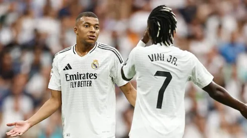 Vini Jr e Mbappé no Real Madrid. 
