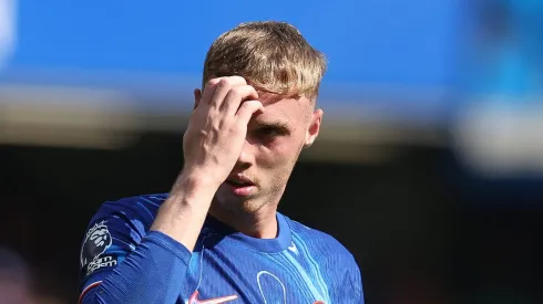 Cole Palmer do Chelsea reage durante a partida da Premier League em Stamford Bridge diante do Crystal Palace. (Foto: Paul Terry / Sportimage)
