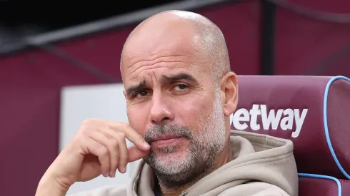 Treinador do Manchester City, Pep Guardiola, durante a partida da Premier League no London Stadium, em Londres. (Foto: Paul Terry / Sportimage)
