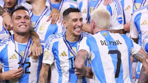 Lautaro, Di Maria e De Paul. O primeiro se tornou alvo do Chelsea (Photo by Carmen Mandato/Getty Images)
