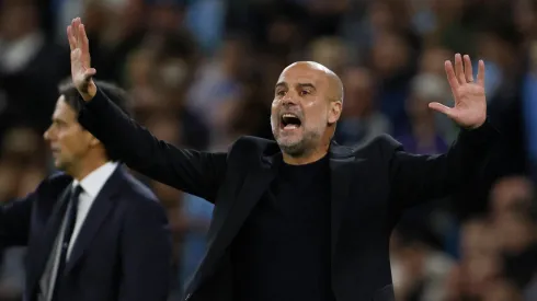 Guardiola em partida contra a Internazionale 
