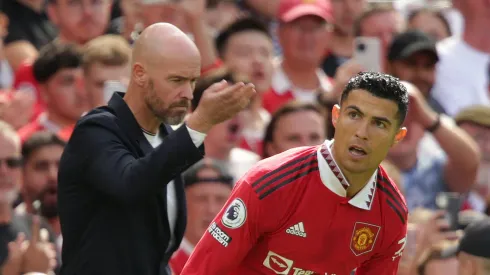 Erik ten Hag e Cristiano Ronaldo nos tempos de Manchester United.
