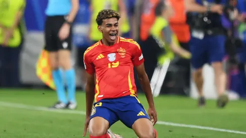 MUNICH, GERMANY – JULY 09: Lamine Yamal of Spain celebrates scoring his team's first goal during the UEFA EURO 2024 Semi-Final match between Spain and France at Munich Football Arena on July 09, 2024 in Munich, Germany. (Photo by Justin Setterfield/Getty Images)
