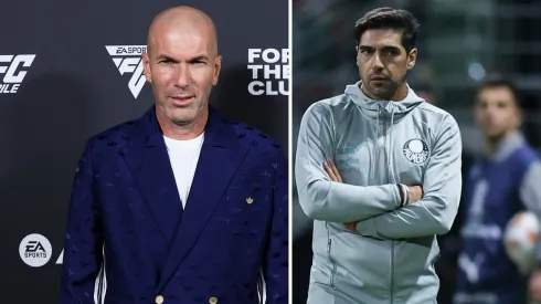 Zidane negocia com o Manchester United e pode ter jogador do Palmeiras como 1º reforço. Fotos: Pablo Cuadra e Alexandre Schneider/Getty Imagens
