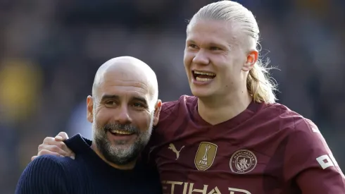 Pep Guardiola e Haaland pelo Manchester City. foto: IMAGO / Sportsphoto
