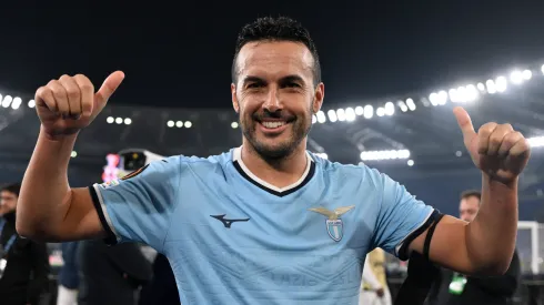 241108 &#8212; ROME, Nov. 8, 2024 &#8212; Lazio s Pedro celebrates after the UEFA Europa League match between Lazio and Porto in Rome, Italy, Nov. 7, 2024. Photo by /Xinhua SPITALY-ROME-FOOTBALL-UEFA EUROPA LEAGUE-LAZIO VS PORTO AlbertoxLingria PUBLICATIONxNOTxINxCHN
