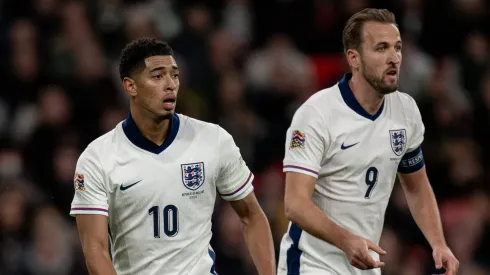 Jude Bellingham e Harry Kane em jogo da Seleção Inglesa
