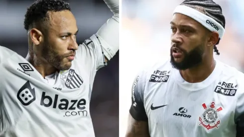 Imprensa europeia reage ao confronto entre Neymar e Memphis Depay e faz previsão: "Isso vai...". Fotos: Getty Images
