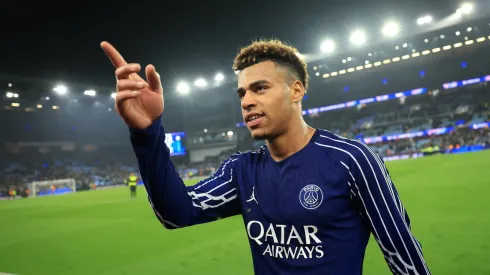 Désiré Doué após partida do PSG
