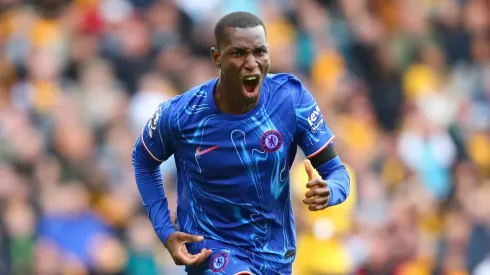 Nicolas Jackson comemorando gol pelo Chelsea. (IMAGO / NurPhoto)
