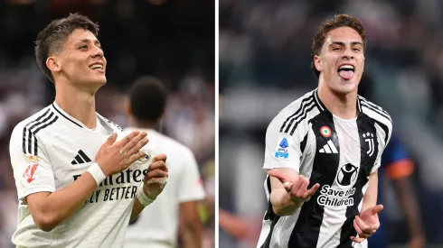Arda Güler, jogador do Real Madrid  (Photo by Denis Doyle/Getty Images) e Yildiz, da Juventus, a nova geração turca  (Photo by Valerio Pennicino/Getty Images)
