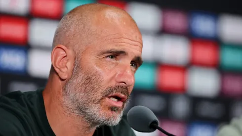 EAST RUTHERFORD, NEW JERSEY – JULY 07: Enzo Maresca, Head Coach of Chelsea FC, speaks to the media during a Chelsea FC Press Conference ahead of their FIFA Club World Cup 2025 Semi-Final match between Fluminense FC and Chelsea FC at MetLife Stadium on July 07, 2025 in East Rutherford, New Jersey. (Photo by Alex Grimm/Getty Images)
