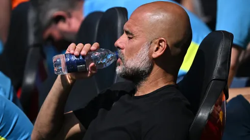 Treinador Pep Guardiola, do Manchester City (Foto: Mike HewittGetty Images)
