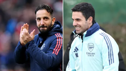 Ruben Amorim e Mikel Arteta. Fotos: Matt McNulty e Harry Murphy
