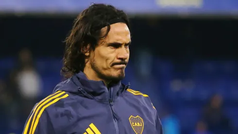 Cavani com a camisa do Boca Juniors. Foto: Marcos Brindicci/Getty Images
