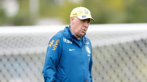 O técnico Carlo Ancelotti em treino da Seleção Brasileira (Rafael Ribeiro/CBF)
