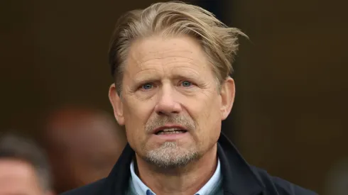Schmeichel defende Hojlund. Foto: Carl Recine/Getty Images
