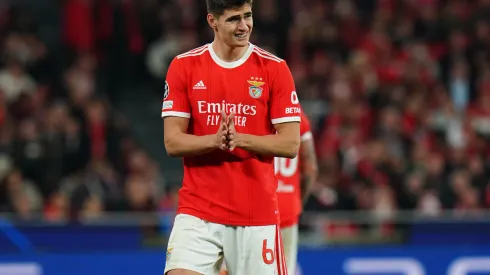 LISBON, PORTUGAL – MARCH 7:  Antonio Silva of SL Benfica during the Round of 16 Second Leg – UEFA Champions League match between SL Benfica and Club Brugge KV at Estadio da Luz on March 7, 2023 in Lisbon, Portugal.  (Photo by Gualter Fatia/Getty Images)
