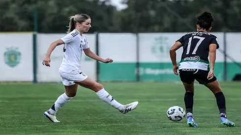Melanie Leupolz e Cláudia Neto, Sporting-Real Madrid. Foto: Imago
