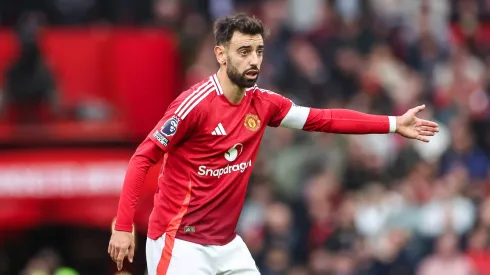 Bruno Fernandes durante o clássico frente ao Tottenham. Foto: Imago
