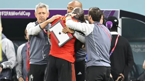 Lukaku desabou após o Bélgica x Croácia no Mundial 2022. Foto: Imago.
