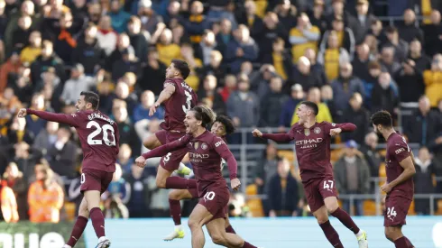 Manchester City festeja vitória frente ao Wolverhampton. Foto: Imago
