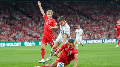  Bah e Hjulmand representam a Seleção da Dinamarca. Foto: Imago.
