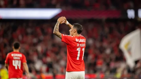 Ángel Di María a comemorar um golo com a camisola do Benfica. Foto: Imago
