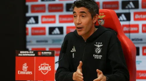 Bruno Lage esteve na conferência de imprensa de antevisão ao Vitória SC x Benfica. Foto: SLB

