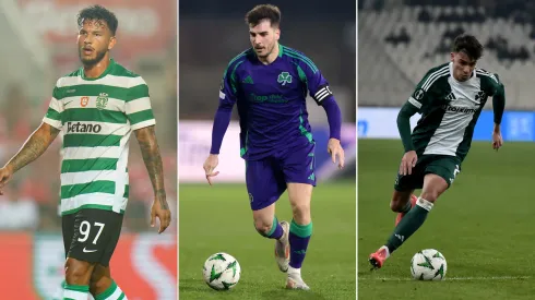 Luis Suáres, Ioannidis e Vagiannidis, reforços do Sporting. Fotos: Getty Images
