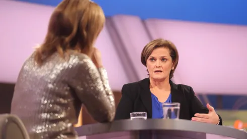 KATRIN MUELLER-HOHENSTEIN, BONITA MERSIADES DAS AKTUELLE SPORTSTUDIO ZDF MAINZ PUBLICATIONxNOTxINxUSA