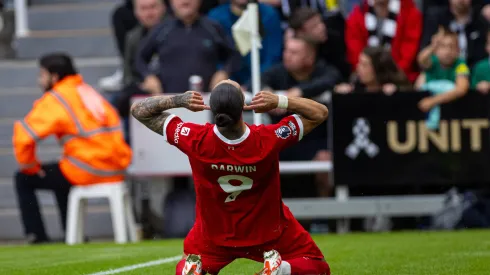 Football - FA Premier League - Newcastle United FC v Liverpool FC NEWCASTLE-UPON-TYNE, ENGLAND - Sunday, August 27, 2023: Liverpool s Darwin Nunez celebrates after scoring the first equalising goal during the FA Premier League match between Newcastle United FC and Liverpool FC at St James Park. NEWCASTLE-UPON-TYNE St James Park TYNE AND WEAR ENGLAND PUBLICATIONxNOTxINxUK Copyright: xDavidxRawcliffex P2023-08-27-Newcastle_Liverpool-70