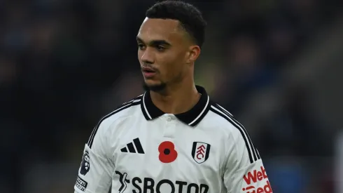 Antonee Robinson of Fulham in action during the Premier League match between Crystal Palace FC and Fulham FC at Selhurst Park on November 09, 2024 in London, England.