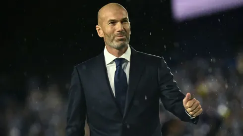 Former French football player Zinedine Zidane arrives on stage during the Opening Ceremony of the Olympic Games Paris 2024 on July 26, 2024 in Paris, France.