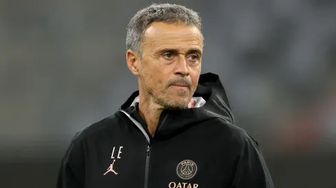 Luis Enrique, head coach of PSG looks on during the UEFA Champions League 2024/25 League Phase MD5 training session at Football Arena Munich on November 25, 2024 in Munich, Germany.