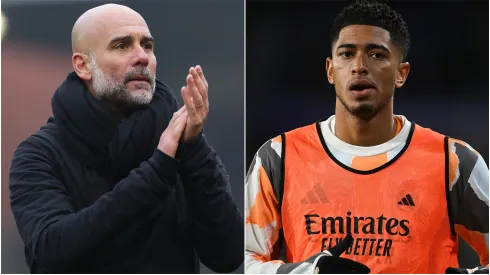 Pep Guardiola (left) and Jude Bellingham (right)