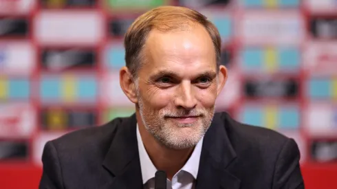 Thomas Tuchel, Manager of England, speaks to the media during a press conference as he is announced as the new England manager at Wembley Stadium on October 16, 2024 in London, England.
