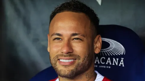 Neymar Jr of Santos looks on prior to the match between Fluminense and Santos as part of Brasileirao 2025 at Maracana Stadium on April 13, 2025 in Rio de Janeiro, Brazil.