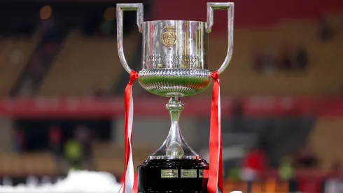 A detailed view of the Copa Del Rey trophy following the Copa Del Rey Final between Athletic Club and Real Mallorca at Estadio de La Cartuja on April 06, 2024 in Seville, Spain.