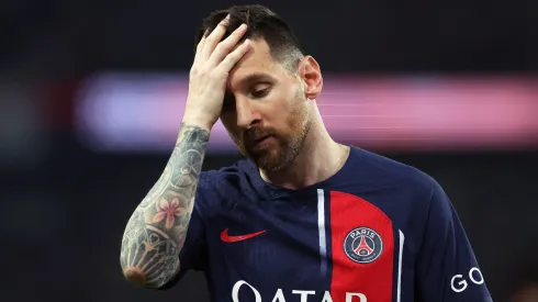 Lionel Messi of Paris Saint-Germain during the Ligue 1 match between Paris Saint-Germain and Clermont Foot at Parc des Princes on June 03, 2023 in Paris, France.