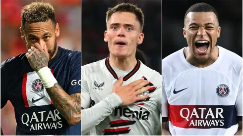 Neymar (left), Florian Wirtz (center), and Kylian Mbappe (right)