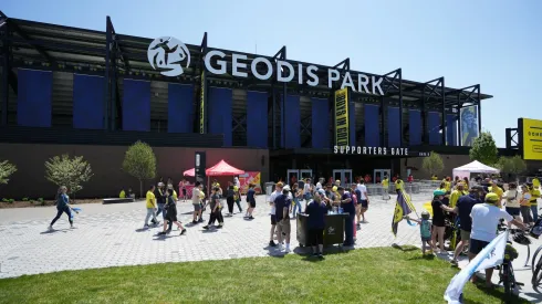 Nashville SC fans line up inside the stadium for the Inaugural home opener game between Philadelphia Union and Nashville SC at GEODIS Park on May 01, 2022.