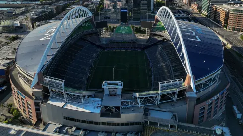 In an aerial general view, Lumen Field, a host of 2026 FIFA World Cup, is seen on June 28, 2023.