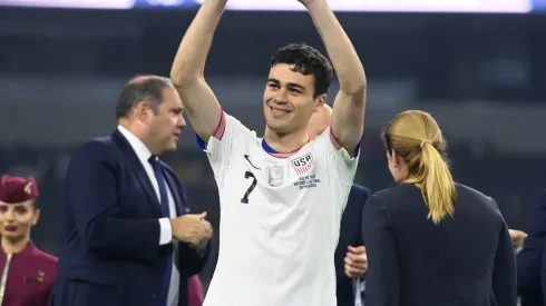 Gio Reyna during the Concacaf Nations League final match between Mexico and USMNT at AT&T Stadium on March 24, 2024 in Arlington, Texas.