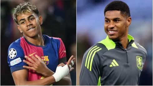 Lamine Yamal (left) and Marcus Rashford (right)