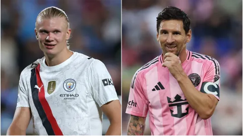 Manchester City's Erling Haaland and Inter Miami's Lionel Messi.